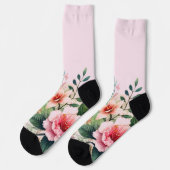Roze Bloem Crew Soks Sokken (Links)