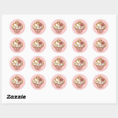 Roze Bloem Cupcake Sticker (Vel)