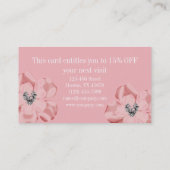 roze bloem - dagdrokunstdansleraar kinderopvang visitekaartje (Achterkant)