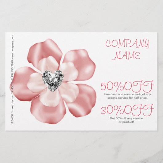 roze bloem dagopvang kunst danslerares kinderopvan flyer (Voorkant)