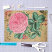 Roze Bloem Decoupage Ambacht in Vintage Stijl  Tissuepapier (Craft)