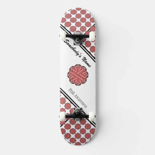 Roze bloem door Kenneth Yoncich Persoonlijk Skateboard (Voorkant)