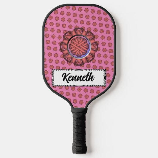 Roze bloem door Kenneth Yoncich Pickleball Paddle (Voorkant)