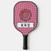 Roze bloem door Kenneth Yoncich Pickleball Paddle (Achterkant)