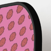Roze bloem door Kenneth Yoncich Pickleball Paddle (Links Detail)