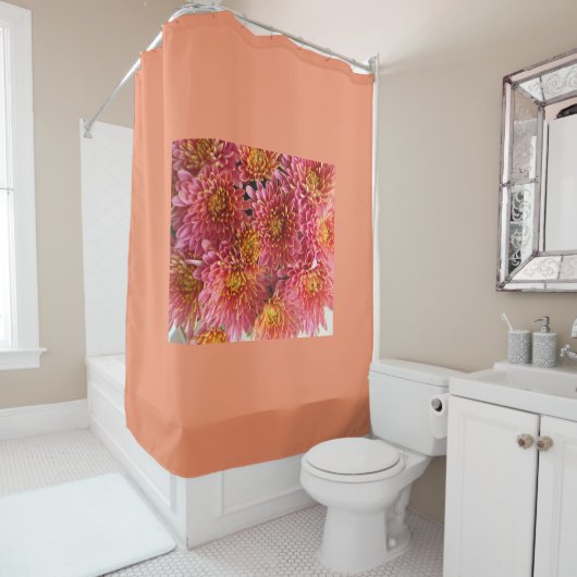 roze bloem douche gordijn (In situ)