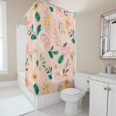 Roze  Bloem douchegordijn (In situ)