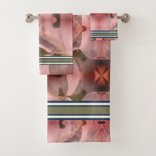 ROZE BLOEM DROGE WASDOEK EN BADSET BAD HANDDOEK (Insitu)