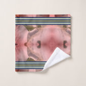 ROZE BLOEM DROGE WASDOEK EN BADSET BAD HANDDOEK (Wasdoekje)