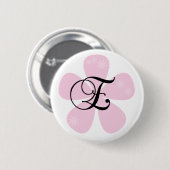 Roze bloem E Ronde Button 5,7 Cm (Voorkant /achterkant)