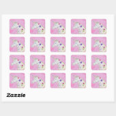 Roze Bloem Eenhoorn sticker (Vel)