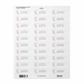 Roze bloem- en eucalyptus retouradres 2 etiket (Full Sheet)