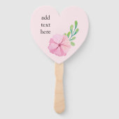 Roze Bloem en Groene Bladeren Handwaaier (Voorkant)