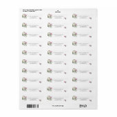 Roze bloem- en groenreturnadreslabel etiket (Full Sheet)