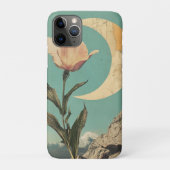 Roze bloem en halve maan Case-Mate iPhone case (Achterkant)