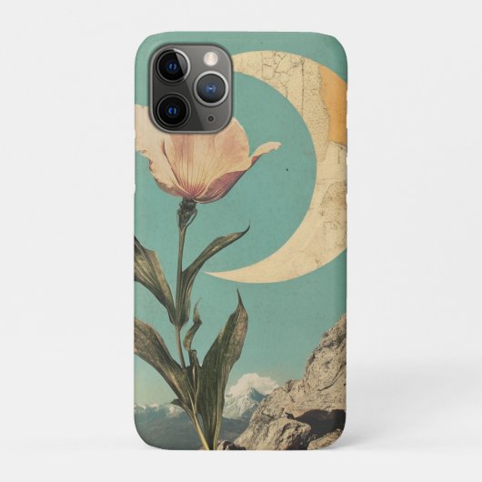 Roze bloem en halve maan Case-Mate iPhone case (Achterkant)