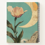 Roze bloem en halve maan notitieboek (Achterkant)
