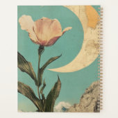 Roze bloem en halve maan planner (Achterkant)