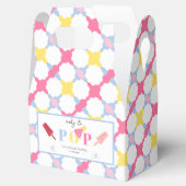 Roze Bloem en Popsicle Baby shower Party Bedankdoosjes (Geopend)