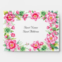 Roze Bloem Envelope