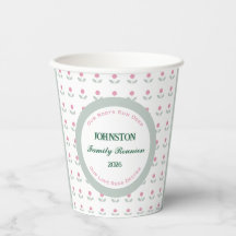 Roze Bloem Familie Reünie 8 oz. Papier 