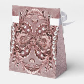 Roze bloem favorietendoos bedankdoosjes (Achterkant)