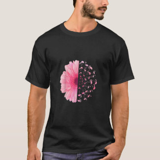 Roze bloem Flamingo Breast Cancer Awareness Maand T-shirt