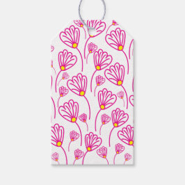 Roze Bloem Floral Cadeaulabel