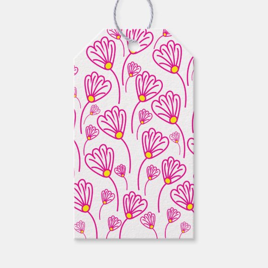 Roze Bloem Floral Cadeaulabel (Voorkant)