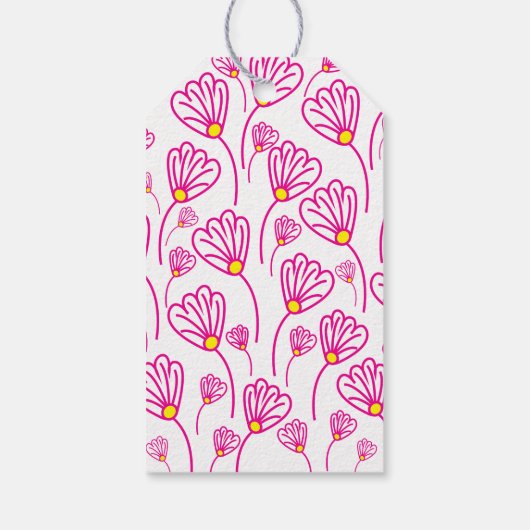 Roze Bloem Floral Cadeaulabel (Achterkant)