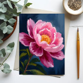 Roze Bloem Florale Aquarel Schildering Briefkaart