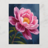 Roze Bloem Florale Aquarel Schildering Briefkaart (Voorkant)