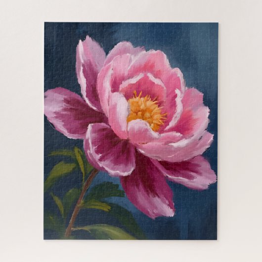 Roze Bloem Florale Aquarel Schildering Legpuzzel (Verticaal)