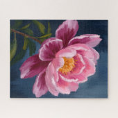 Roze Bloem Florale Aquarel Schildering Legpuzzel (Horizontaal)