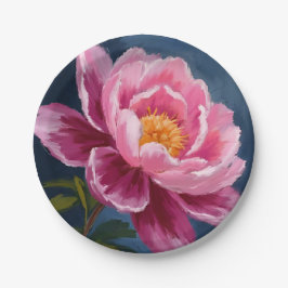 Roze Bloem Florale Aquarel Schildering Papieren Bordje