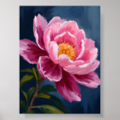 Roze Bloem Florale Aquarel Schildering Poster (Voorkant)