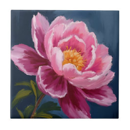 Roze Bloem Florale Aquarel Schildering Tegeltje