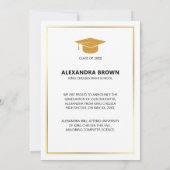 Roze Bloem Foto Afstuderen Aankondiging Kaart (Achterkant)