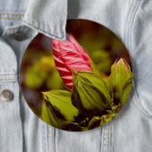 Roze Bloem Foto Badge Ronde Button 6,0 Cm (In situ)