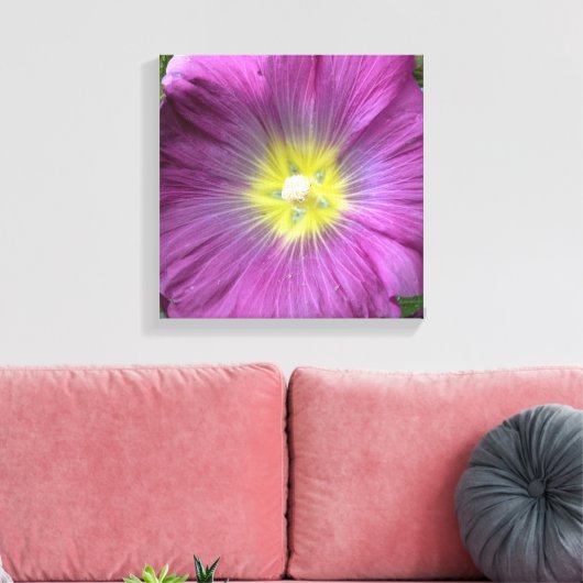 Roze Bloem Foto Enige Reproductie Canvas Afdruk (Insitu (Woonkamer))