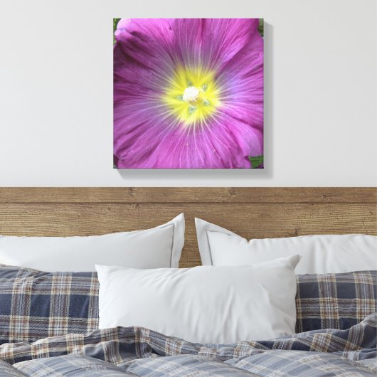 Roze Bloem Foto Enige Reproductie Canvas Afdruk (Insitu (Slaapkamer))