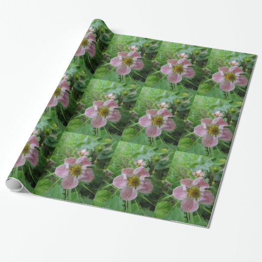 Roze Bloem Foto Inpakpapier (Uitgerold)