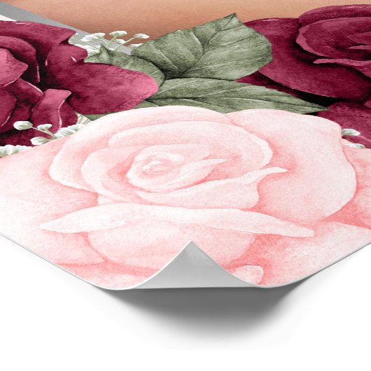 Roze bloem foto rouwbord viering van het leven poster (Hoek)