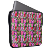 Roze bloem fotocollage, laptop sleeve (Voorkant Rechts)