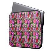 Roze bloem fotocollage, laptop sleeve (Voorkant Links)