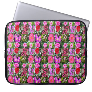 Roze bloem fotocollage, laptop sleeve