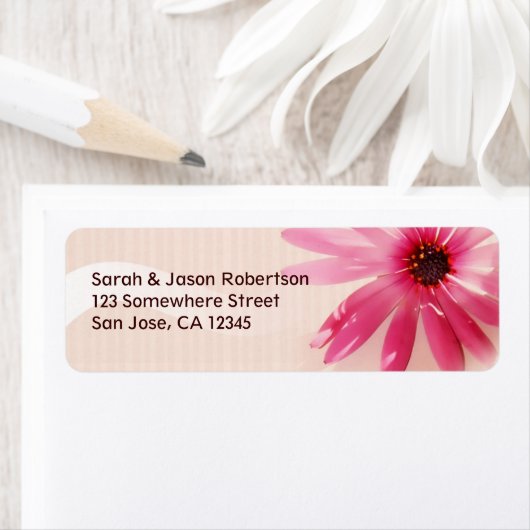 Roze bloem Fotoretournering labels (Insitu)