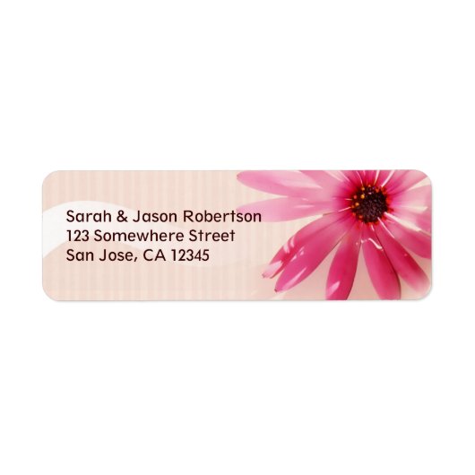 Roze bloem Fotoretournering labels (Voorkant)