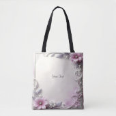 Roze bloem frame boodschappentas tote bag (Voorkant)