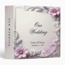 Roze Bloem Frame Fotoalbum Ringband